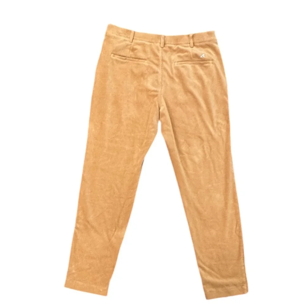 REDVANLY Collins Corduroy Pants Large Tan Pull On Stretch Golf Chino Trousers